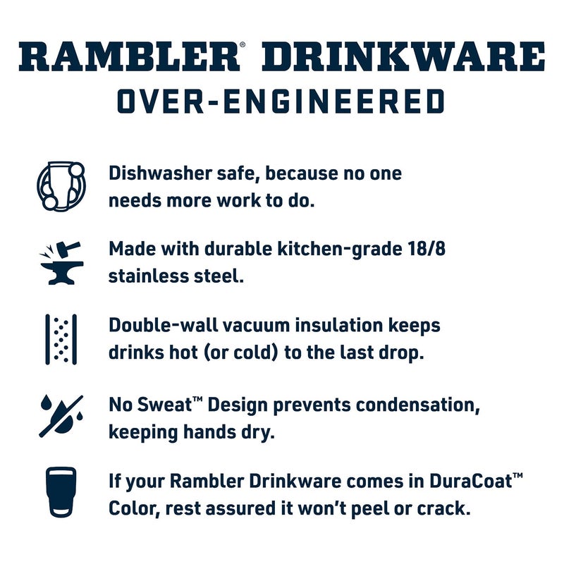 YETI Rambler 26 oz Bottle, Vacuum Insulated, Leakproof, Stainless Steel with Chug Cap, Navy/Rescue Red/White - Image 4