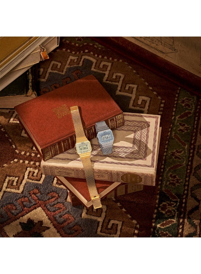 Casio A700WM‑7ADF Unisex Digital Watch – Silver Mesh Bracelet, Super‑Slim Case - Image 5