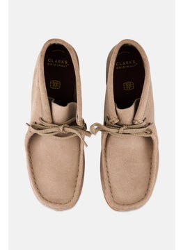 clarks Kids Wide Fit Boys Wallabee Lace Up Casual Boots, Tan  - Image 3