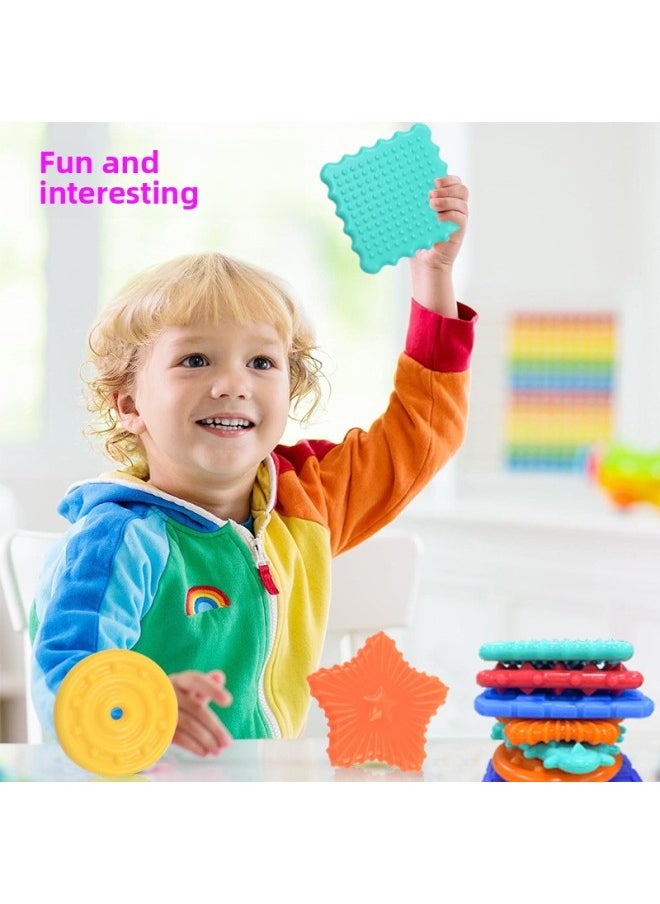 null - Silicone Children's Decompression Toy Children's Sensory Stone Squishy Sensory Toys Soft Texture Sensory Block-Color:6-piece Set In Color Box - Image 1