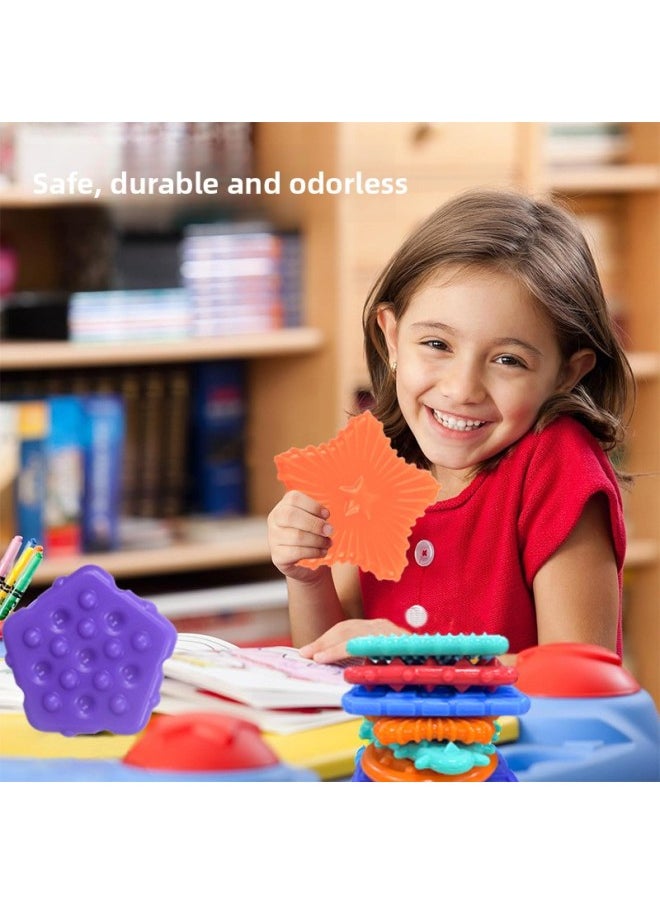 null - Silicone Children's Decompression Toy Children's Sensory Stone Squishy Sensory Toys Soft Texture Sensory Block-Color:6-piece Set In Color Box - Image 1