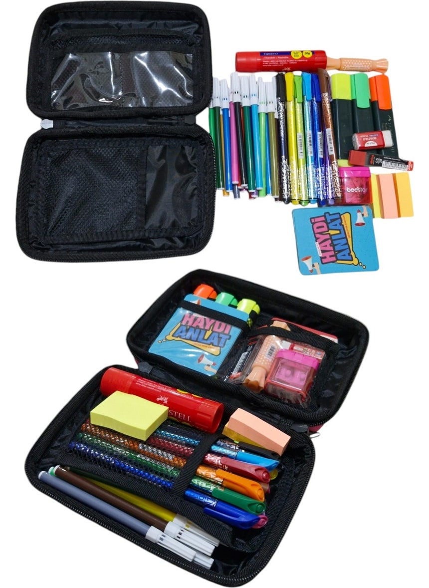 Next Craft Pencil Case Bag with Hard Cover and Multiple Compartments, 3 Color Options  - Image 2