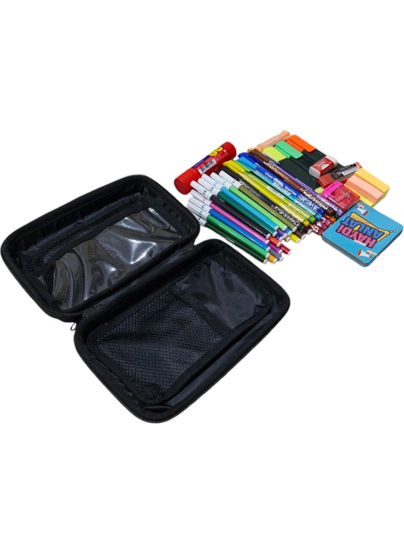 Next Craft Pencil Case Bag with Hard Cover and Multiple Compartments, 3 Color Options  - Image 4