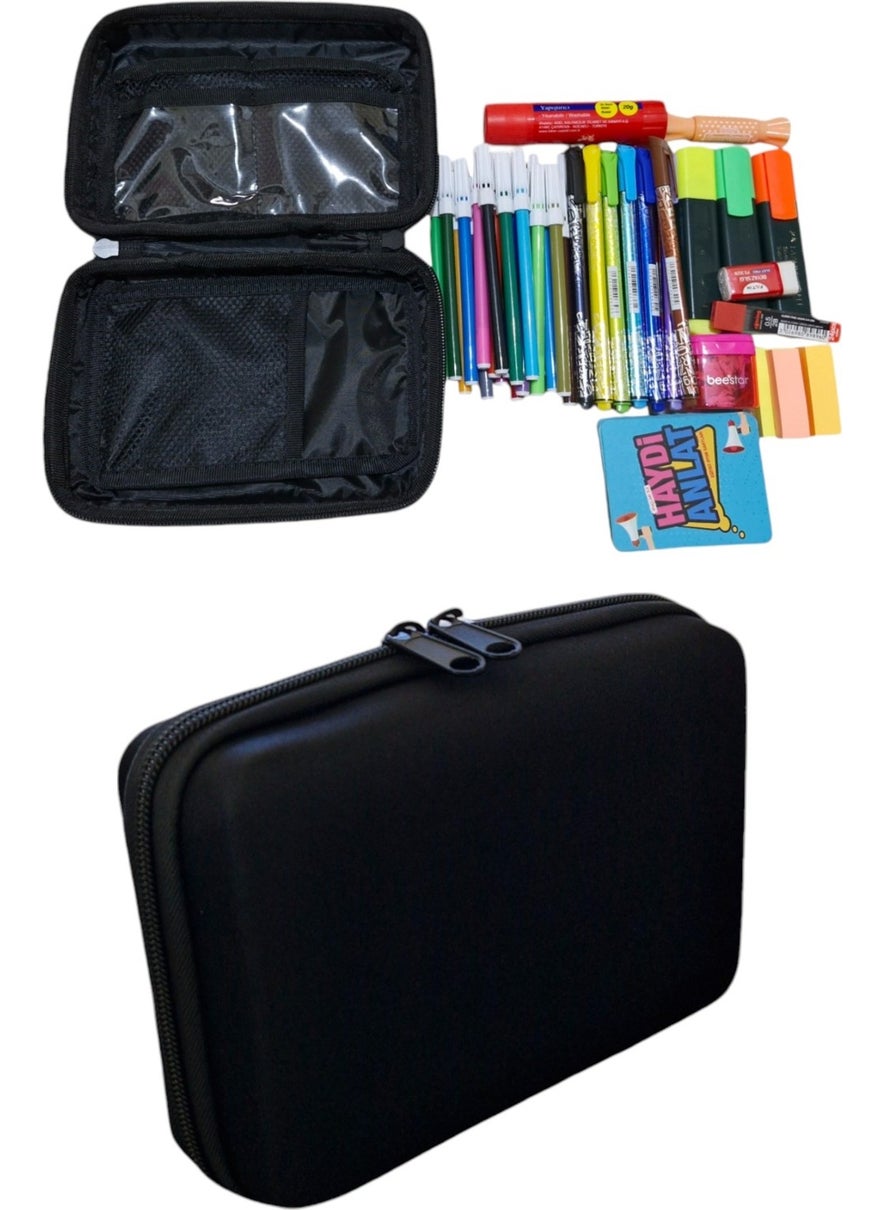 Next Craft Pencil Case Bag with Hard Cover and Multiple Compartments, 3 Color Options  - Image 5