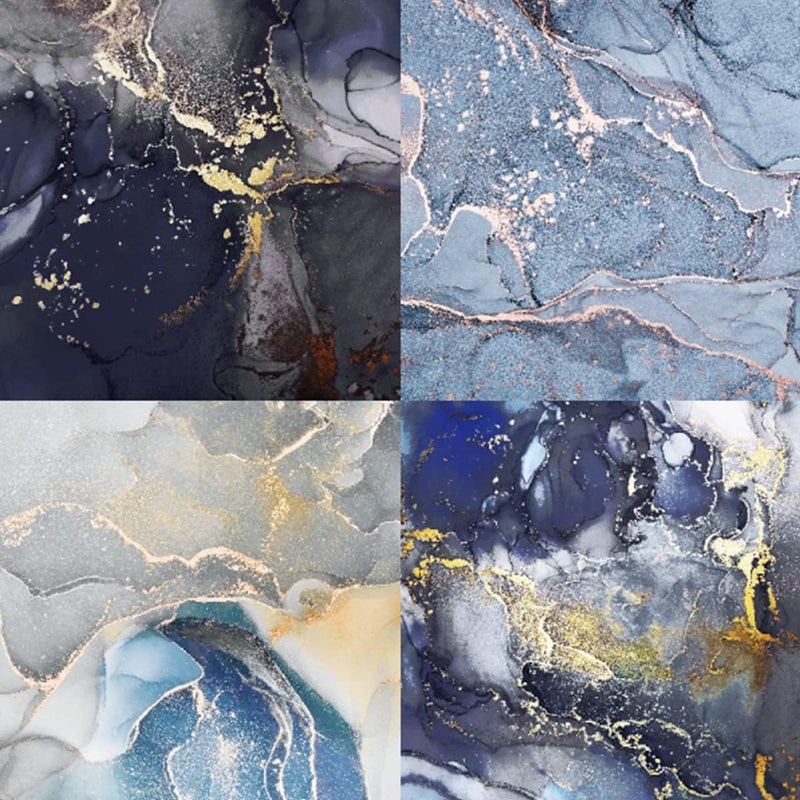 DESEACO Dark Marble Scrapbook Paper Pad 6x6 – Black, Blue, Purple, Gold Designs, Single-Sided Decoupage & Origami Sheets, Moody Cardstock for Scrapbooking, Junk Journals, DIY Crafts – 24 Pcs - Image 4