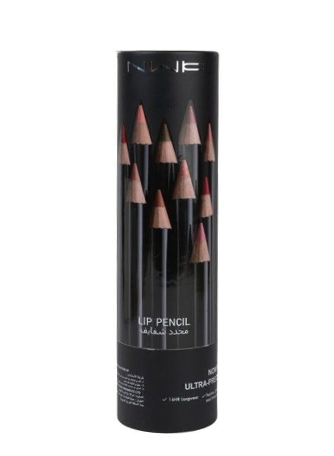 NWK 12 Pieces Lip Liner Set Multicolour