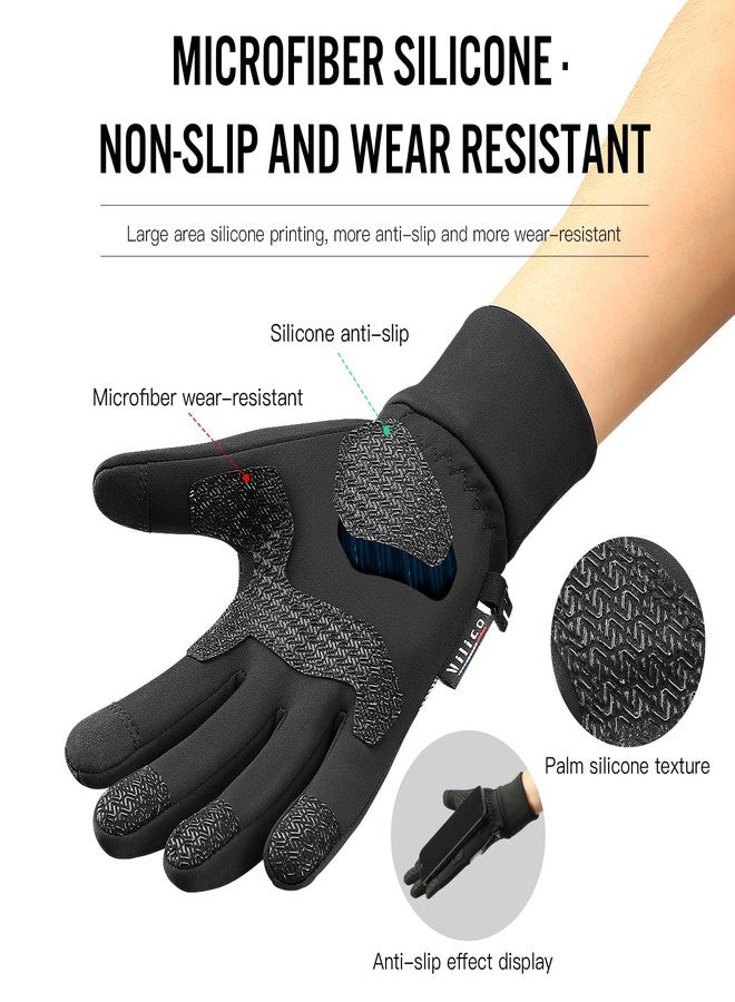 Vilico Winter Gloves, Lightweight Warm Touchscreen Gloves, Windproof Waterproof Anti-Slip, Suitable for Outdoor Cycling, Running, Hiking in Winter-Navy Blue,Size S - Image 4