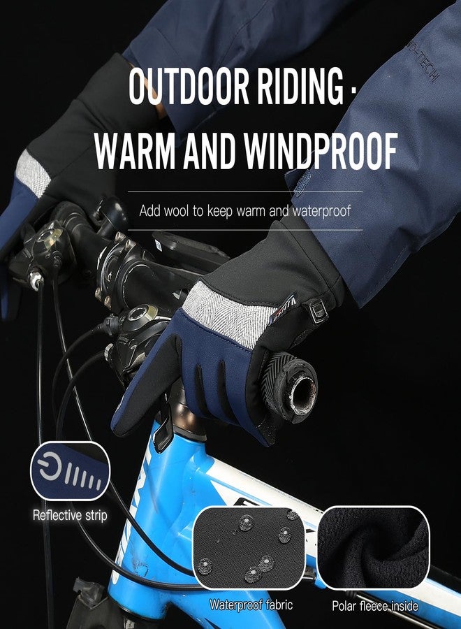 Vilico Winter Gloves, Lightweight Warm Touchscreen Gloves, Windproof Waterproof Anti-Slip, Suitable for Outdoor Cycling, Running, Hiking in Winter-Navy Blue,Size S - Image 5