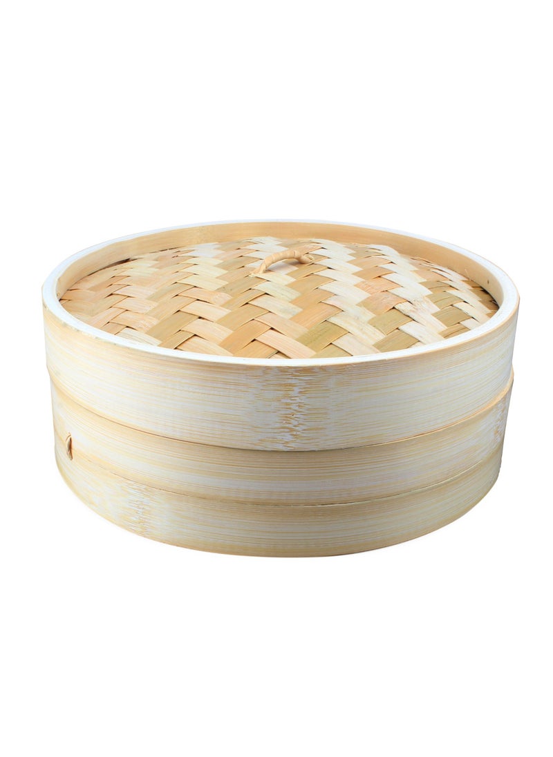 CUISINEART - 20cm Bamboo Steamer, 1-Tier Organic Handmade Bamboo Steam Basket with Lid - Image 1