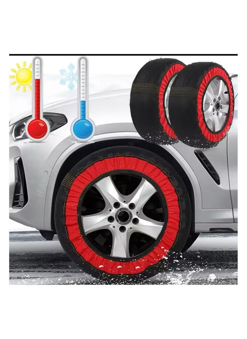 Generic - Auto Snow Socks for Tires, Emergency Snow Traction for Vehicles Safe Travel on Ice, Frost, Snow, Extra Durable Snow Chains Equivalent Tire Chain Alternative Tire Socks Active Series IN WHITE (SIZE XS) - Image 1
