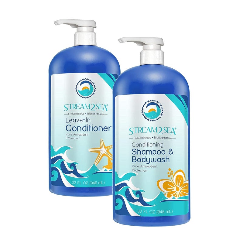 STREAM 2 SEA Leavein Conditioning Shampoo and Body Wash  Natural UV Absorbent SulfateFree Hair and Body Cleanser Detangles and Conditions