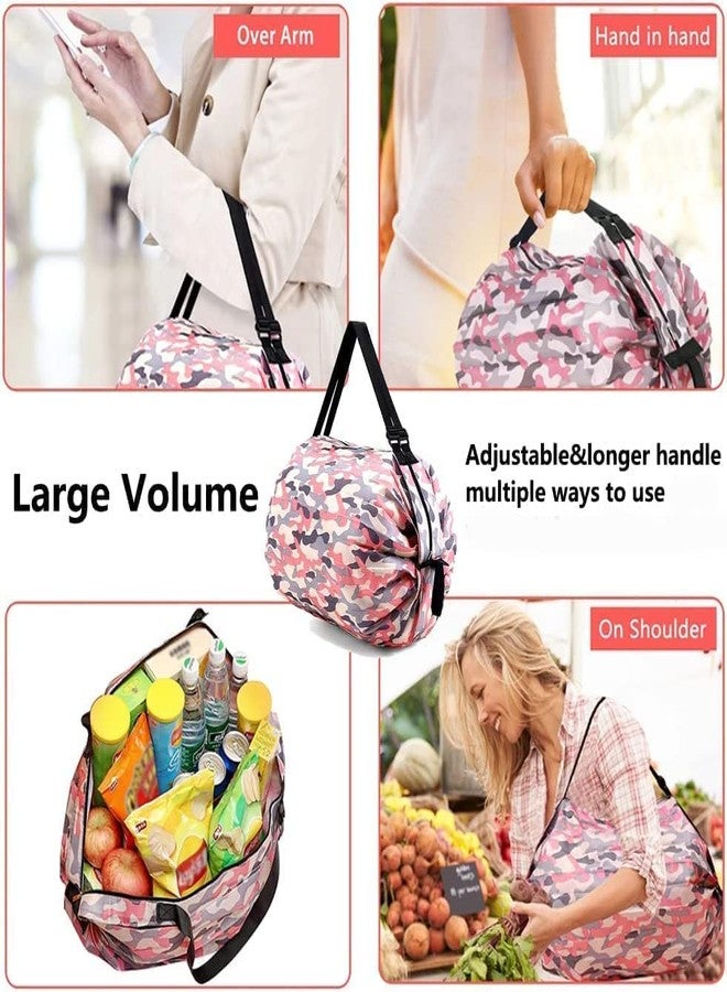 HIMART Women Folding Supermarket Shopping Bag With Zipper | Nylon Waterproof Travel Luggage Bag (Roll Bag), Multicolor - Image 3