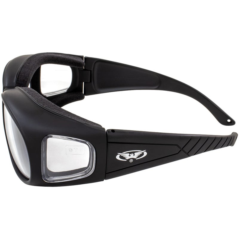 Global Vision 2 Motorcycle Safety Sunglasses Fits Over Most Glasses Smoke and Clear Day & Night Usage Meets ANSI Z87.1 Standards and it has Soft Airy Foam Padding - Image 2