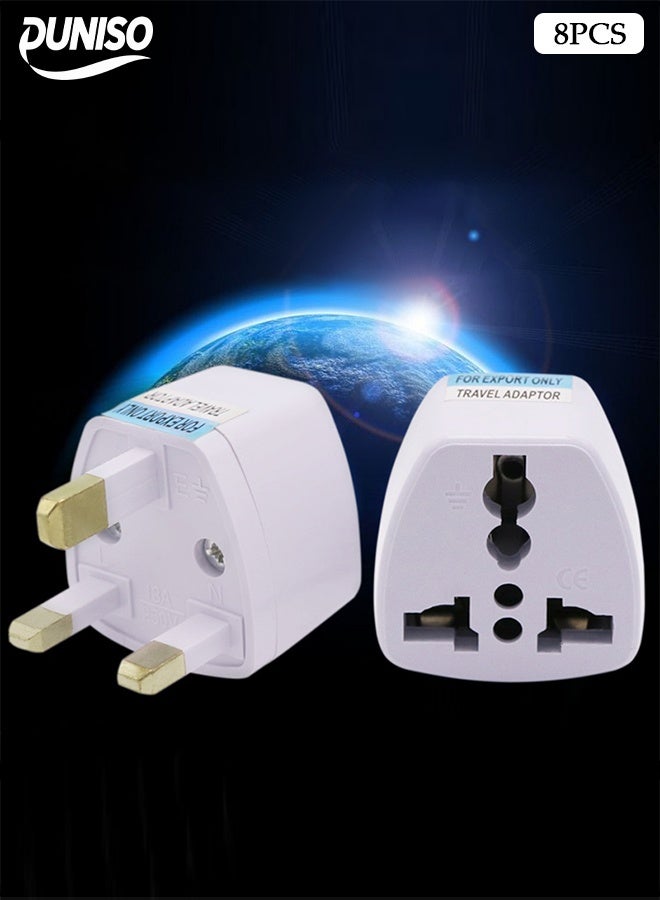 DUNISO 8 Pcs Universal Travel Adapter，UK Travel Plug Adapter，Power Socket Converter,Suitable for Hong Kong/UK/India/Pakistan/Singapore/Malaysia/Vietnam/Indonesia/Maldives/Qatar and so on  - Image 1