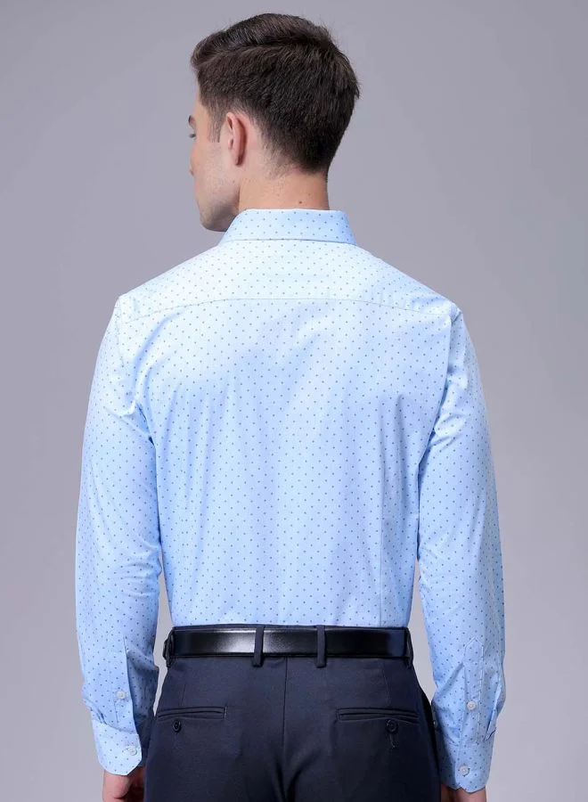 شركة المرآب الهندية Men Slim Fit Ditsy Printed Full Sleeves Cutaway Collar Formal Shirt