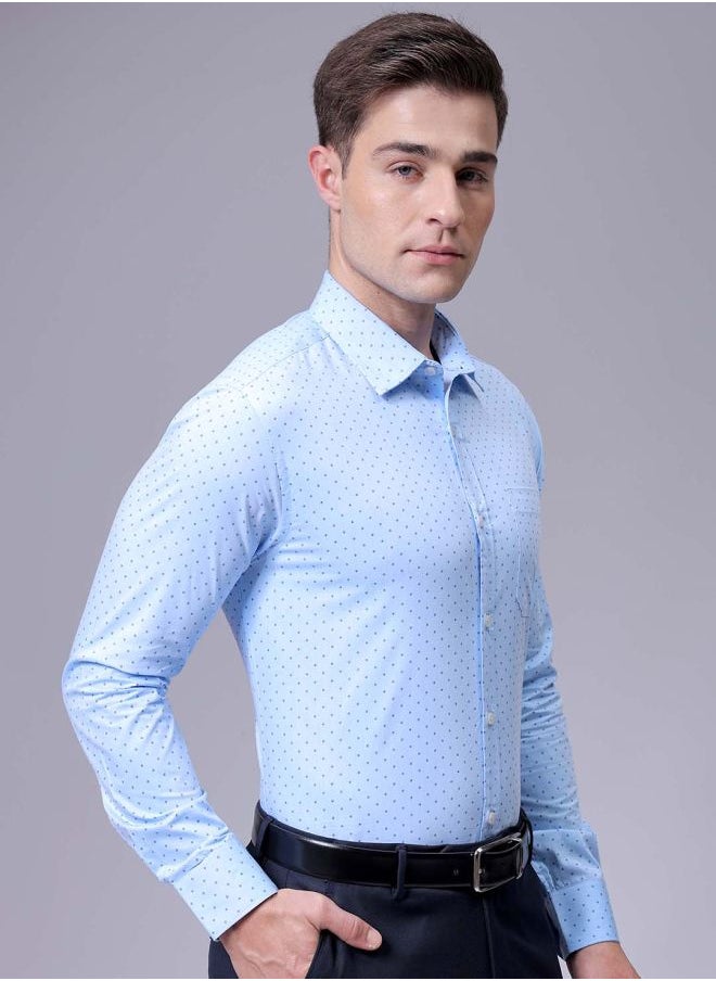 The Indian Garage Co Men Slim Fit Ditsy Printed Full Sleeves Cutaway Collar Formal Shirt  - Image 3