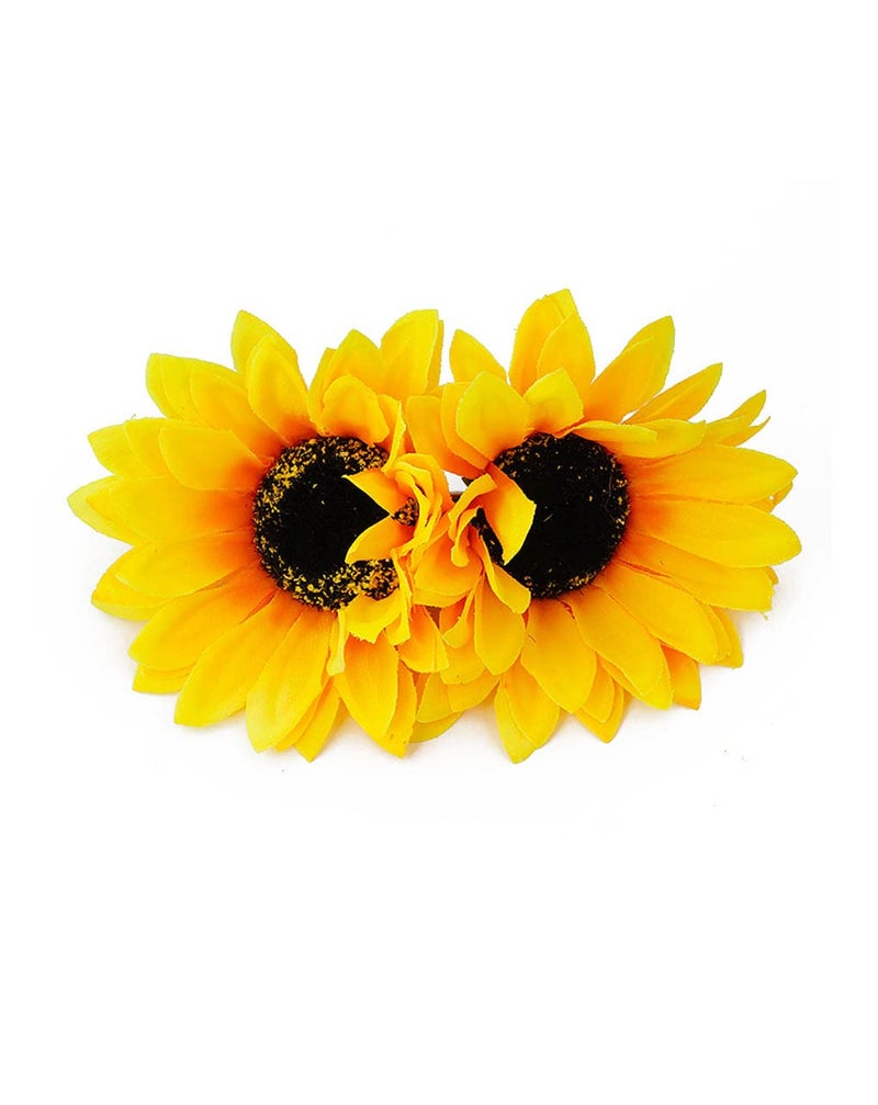 Sunflower Hair Clips Pin Sunflower Floral Hair Barrettes Yellow Sunflower Hairpins BBG55 2 PcsSet