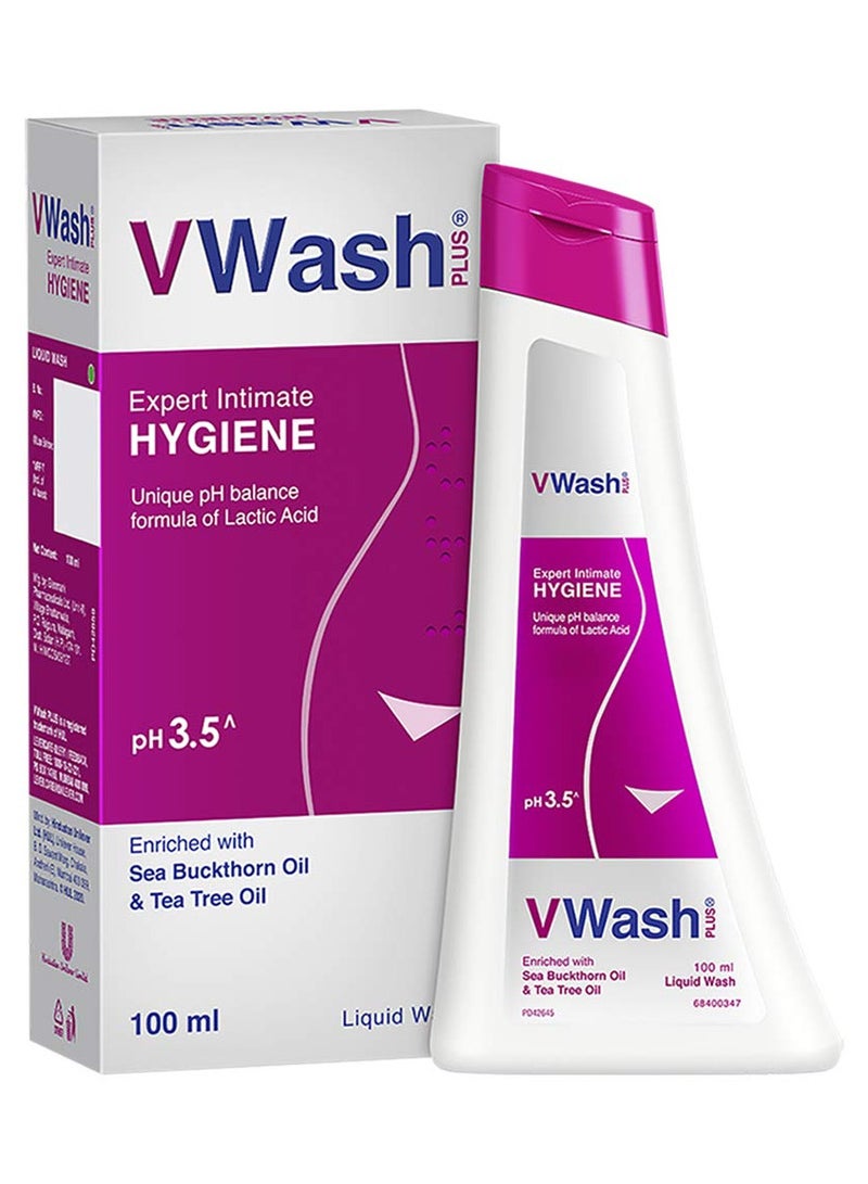 VWash Plus Expert Intimate Hygiene 100ml  | Prevents Itching, Irritation & Dryness | Suitable For All Skin Types - Image 1