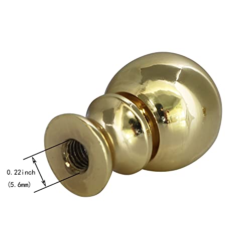 DGBRSM 2PCS 1-1/2 Inch Lamp Finial Small Spherical Lamp Finishes for Lampshades, Polished Brass - Image 4