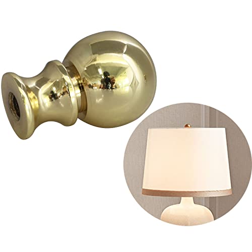 DGBRSM 2PCS 1-1/2 Inch Lamp Finial Small Spherical Lamp Finishes for Lampshades, Polished Brass - Image 3