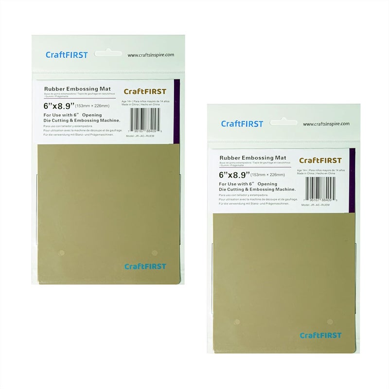 CraftFIRST 6 x 8.9" Rubber Embossing Mat Die Cutting Accessaries 1 Pair - Image 1
