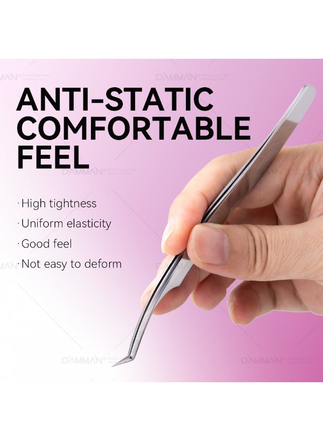 D'AMMA'N Professional Eyelash Extension Tweezers Set 8 Precision Lash Tweezers for Volume Classic Lashes Stainless Steel Beauty T - Image 4