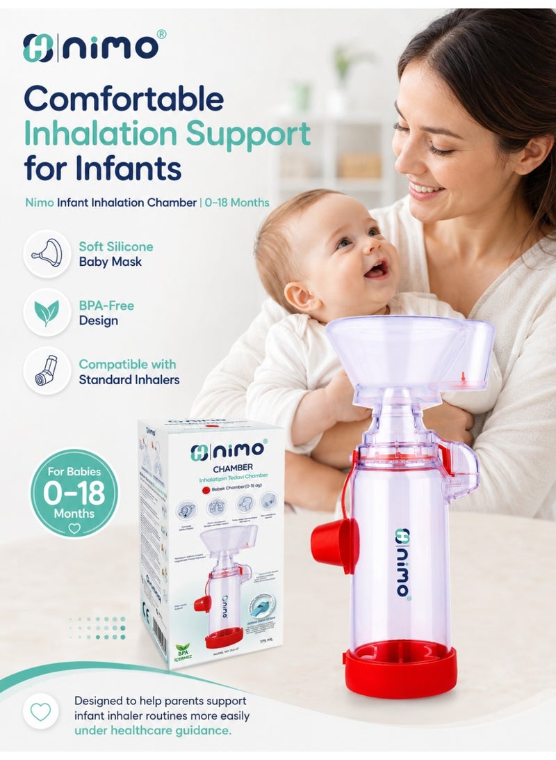 Nimo Infant Inhalation Chamber 0-18 Months with Soft Silicone Mask & Valve System, Nimo - Image 2