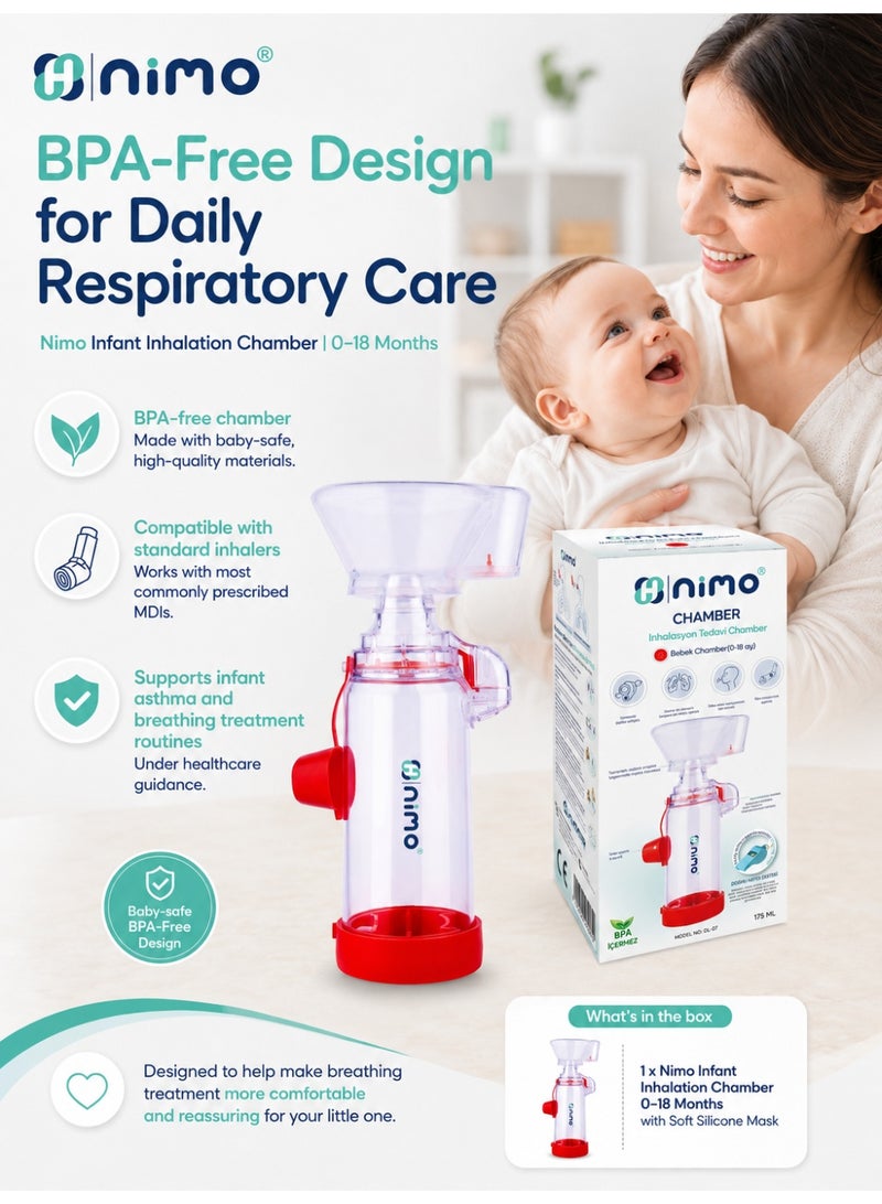 Nimo Infant Inhalation Chamber 0-18 Months with Soft Silicone Mask & Valve System, Nimo - Image 4