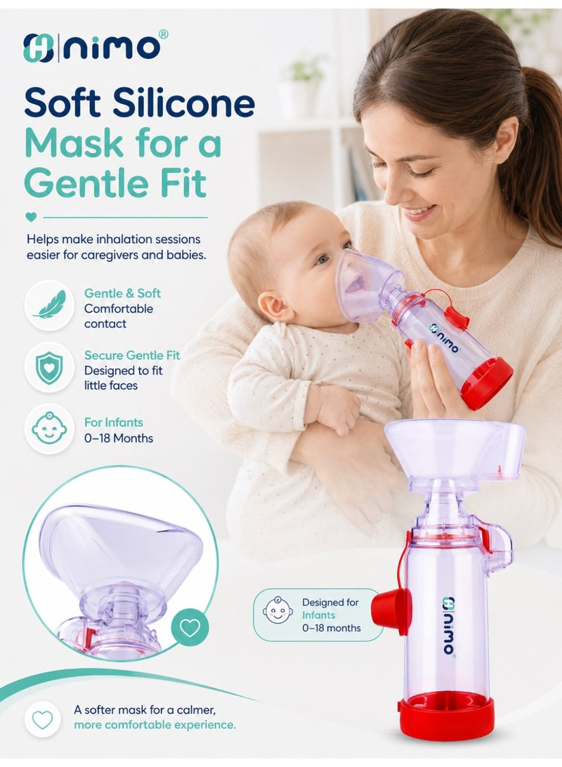 Nimo Infant Inhalation Chamber 0-18 Months with Soft Silicone Mask & Valve System, Nimo - Image 3