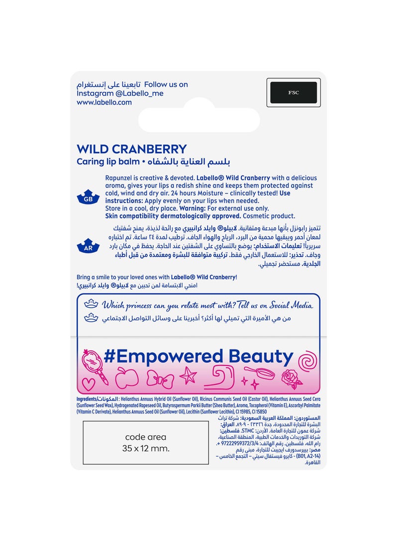 Nivea Labello Disney Princess Rapunzel Lip Balm Wild Cranberry Flavor 4.8g - Image 3