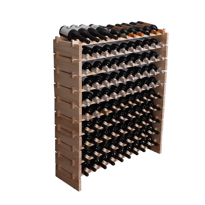 fdjamy fdjamy Wine Rack Cabinet Freestanding for Floor Wooden Stackable Storage Modular countertop Wood Wine Holder 100bottle 