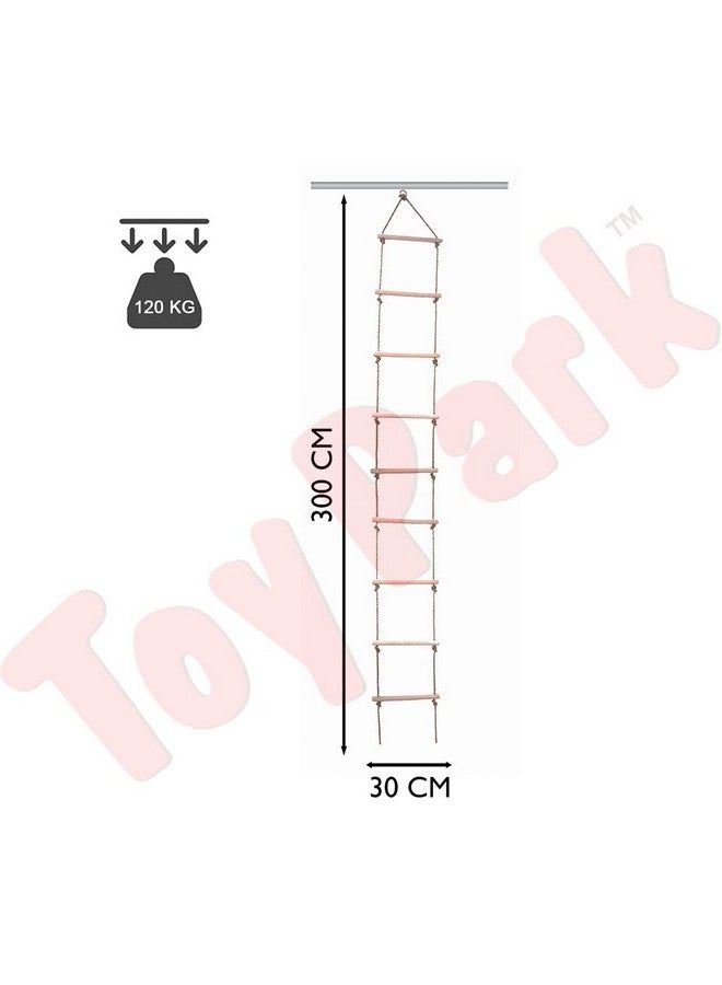Toy Park Rope Ladder - 9 Rung pp Rope 9ft Long - Swing, Climbing Frame, Tree Accessory. - Image 3