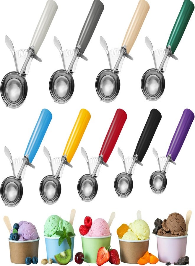 Hsei 9 Pcs Ice Cream Scoops Stainless Steel Cookie Portion Scoop with Handle for Baking Food Cookie Dough Cupcake Batter (Many Color,40mm to 78mm) - Image 1