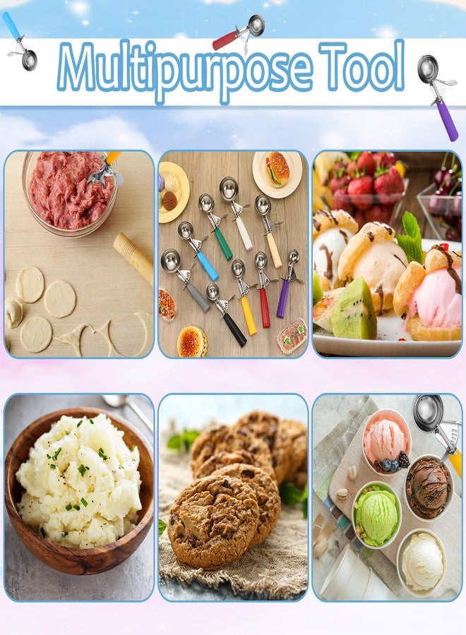 Hsei 9 Pcs Ice Cream Scoops Stainless Steel Cookie Portion Scoop with Handle for Baking Food Cookie Dough Cupcake Batter (Many Color,40mm to 78mm) - Image 3