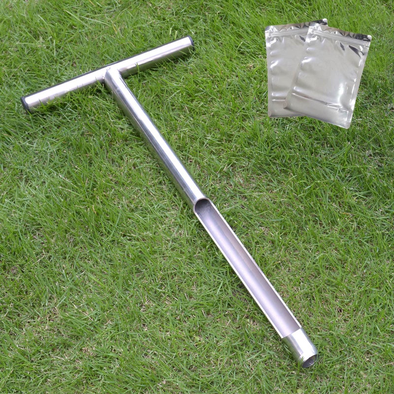 Lichtund Soil Probe 20 Inch with 2 Bags, Soil Sample Probe for Lawn House Plants, T-Handle Soil Sampler Probe Rod, Stainless Steel Soil Test Kits Tool for Soil Sampling - Image 1