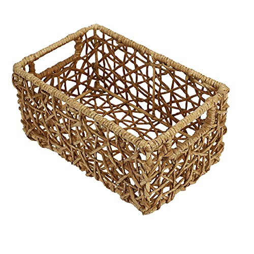 DECOWAY Wicker Basket for Cloths, Storage Basket, Bin Organizer (11 L x 7 W x 5 H) (Beige)(Rattan) - Image 3