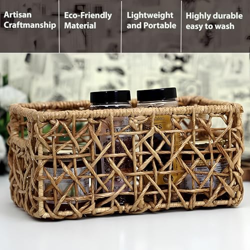 DECOWAY Wicker Basket for Cloths, Storage Basket, Bin Organizer (11 L x 7 W x 5 H) (Beige)(Rattan) - Image 5