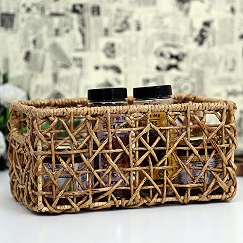 DECOWAY Wicker Basket for Cloths, Storage Basket, Bin Organizer (11 L x 7 W x 5 H) (Beige)(Rattan) - Image 1