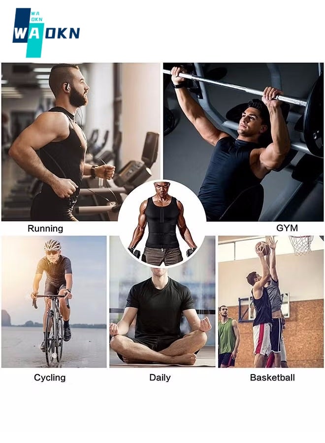WAOKN Men's Sports Body Shaper Men Waist Trainer Sauna Vest Fitness Corset Abdomen Slimming Body Shaper Belly Reducing Shapewear Shirt Trimmer Belt - Image 4
