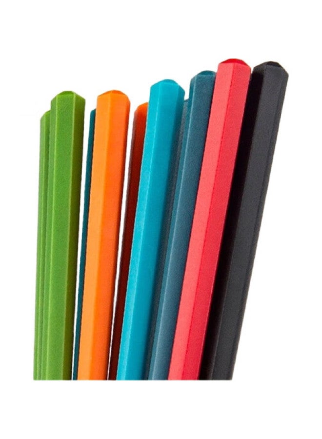 JD.com Jingzao 316L Stainless Steel Chopsticks, Household Antibacterial Non-Slip Chopsticks, Colorful Individual Chopsticks For One Person, 6 Pairs Set - Image 3