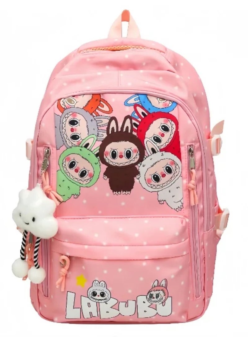 لابوبو Labubus New Large-size Cartoon Backpack Gor Travel, Versatile, Exquisitely Printed, Casual Hand-Held Trendy School Bag For Men And Women 43*30*19CM - Image 1