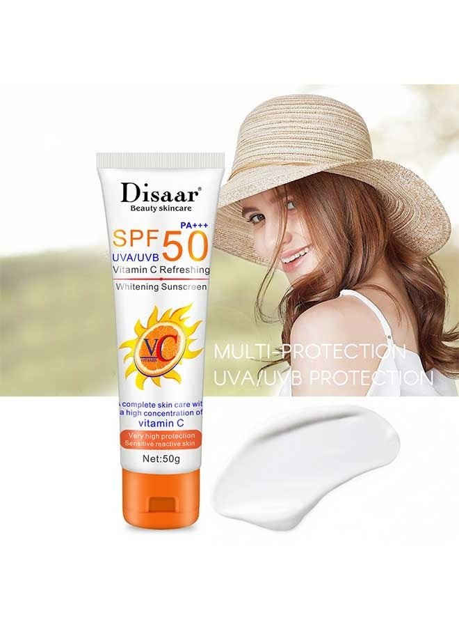 Disaar SPF 50 PA++ VC Full Body Facial Creams Sunscreen,With High Concentration Of Vitamin C,It Has The Effect Of Waterproof Ultraviolet Rays, Concealer And Brightening,Protecting Cream And Controlling Oil - Image 1