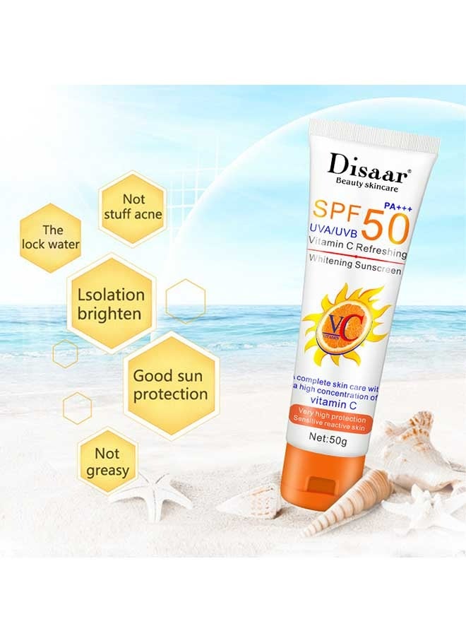 Disaar SPF 50 PA++ VC Full Body Facial Creams Sunscreen,With High Concentration Of Vitamin C,It Has The Effect Of Waterproof Ultraviolet Rays, Concealer And Brightening,Protecting Cream And Controlling Oil - Image 5