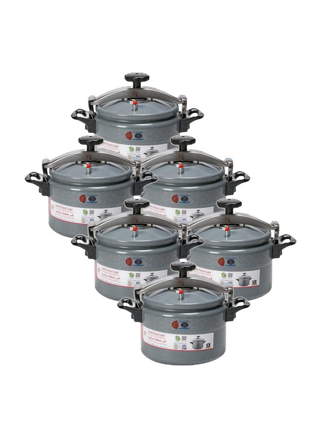 Badraig 6 Pack Aluminum Granite Pressure Cooker Grey 11Liters - Image 1