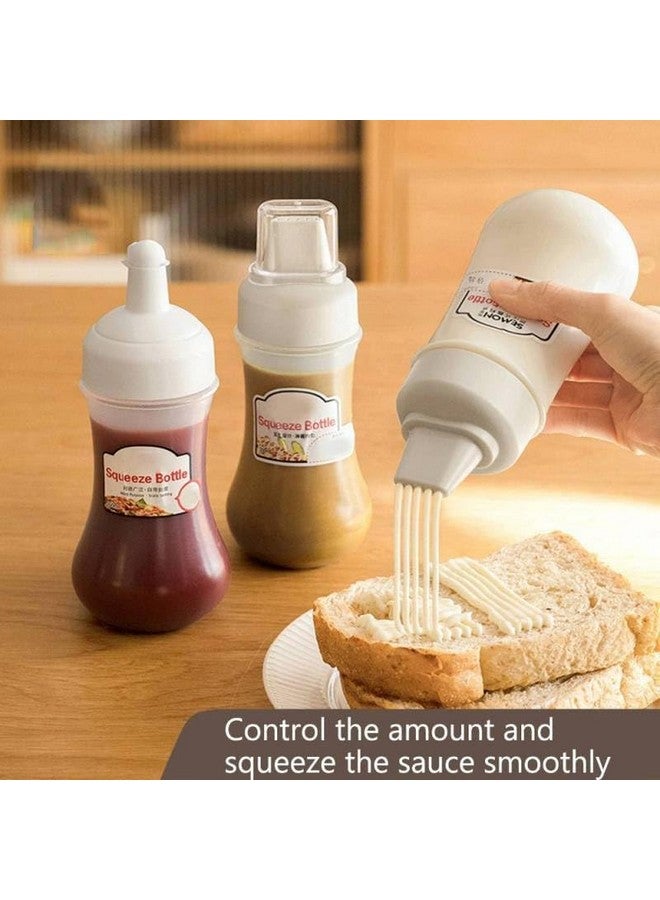 Entisia Entisia Squeeze Bottle - Plastic 5 Hole Multipurpose Sauce Squeeze Bottle Ketchup Mayonnaise Refillable Dispenser with Leak Proof Cover Cap, Sauce Dispenser Bottle(350 ML,3) - Image 4