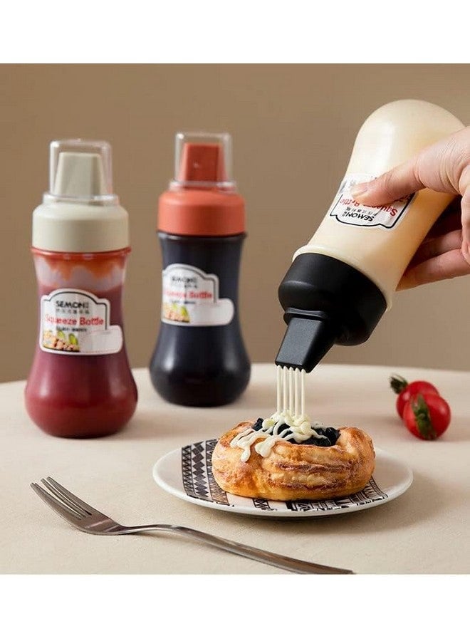 Entisia Entisia Squeeze Bottle - Plastic 5 Hole Multipurpose Sauce Squeeze Bottle Ketchup Mayonnaise Refillable Dispenser with Leak Proof Cover Cap, Sauce Dispenser Bottle(350 ML,3) - Image 1