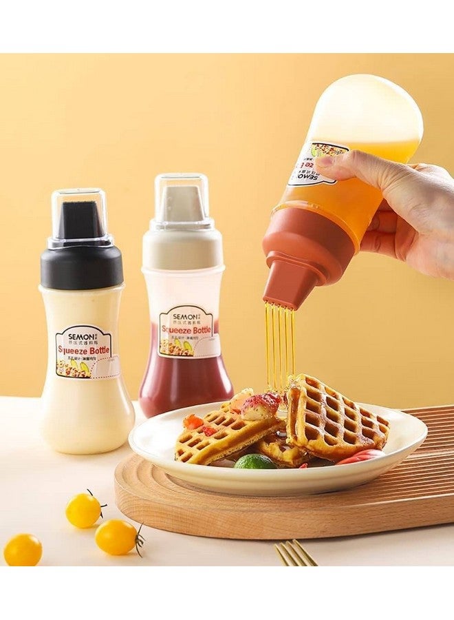 Entisia Entisia Squeeze Bottle - Plastic 5 Hole Multipurpose Sauce Squeeze Bottle Ketchup Mayonnaise Refillable Dispenser with Leak Proof Cover Cap, Sauce Dispenser Bottle(350 ML,3) - Image 5