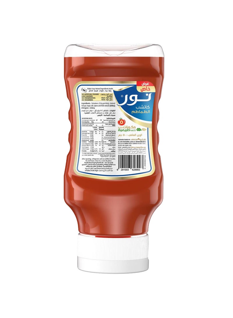 Noor Tomato Ketchup Made from 5 Natural Ingredients 410g  - Image 2