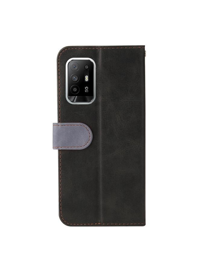 S-TOP Case For OPPO A94 5G/F19 Pro+ 5G/Reno5 Z/A95 5G Business Stitching-Color Horizontal Flip PU Leather Case with Holder & Card Slots & Photo Frame & Lanyard - Image 3