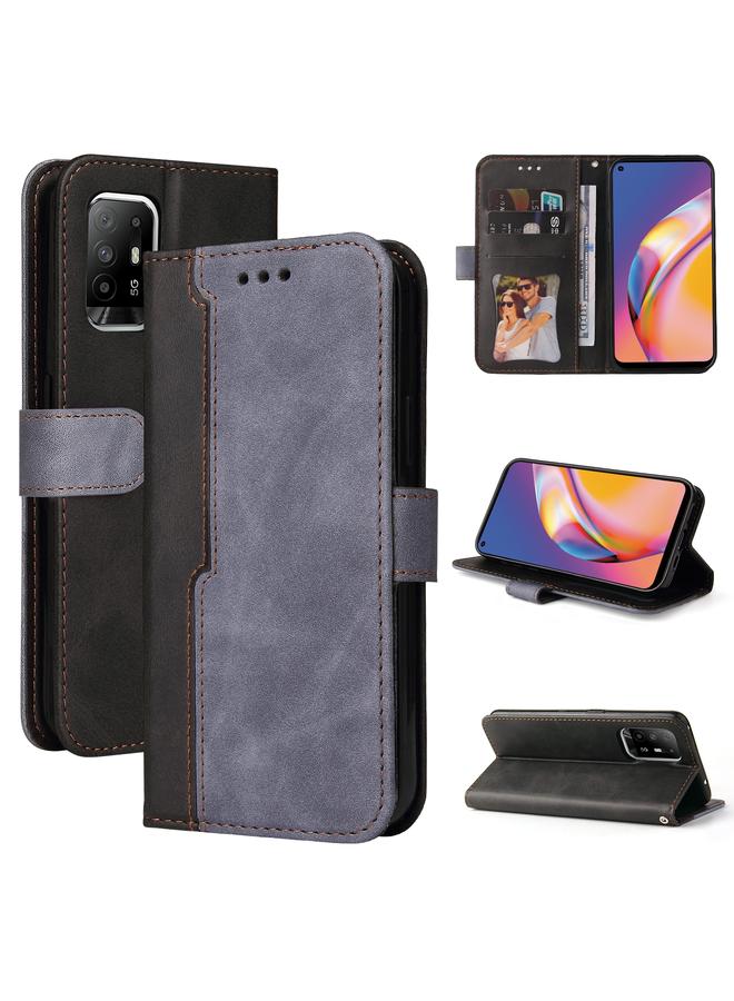 S-TOP Case For OPPO A94 5G/F19 Pro+ 5G/Reno5 Z/A95 5G Business Stitching-Color Horizontal Flip PU Leather Case with Holder & Card Slots & Photo Frame & Lanyard - Image 1